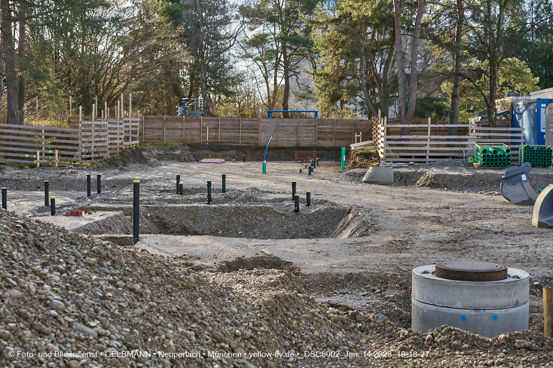 14.01.2023 - Baustelle an der Quiddestraße Haus für Kinder in Neuperlach